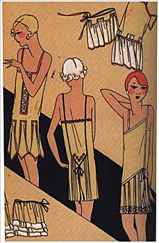 女人,内衣,插画,20世纪20年代