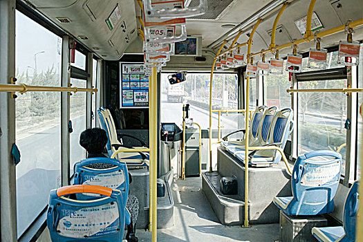 公交车内景,杭州,公交车
