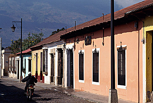 房子,排列,街道,安提瓜岛,危地马拉