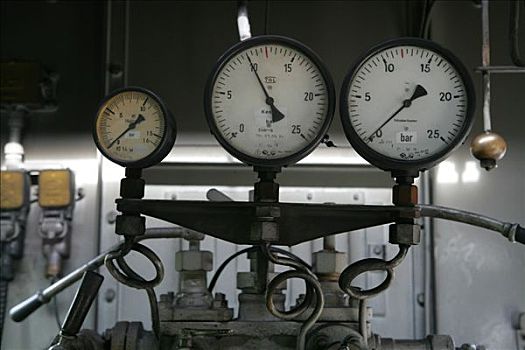 蒸汽,展示,压力计,历史,蒸汽机车