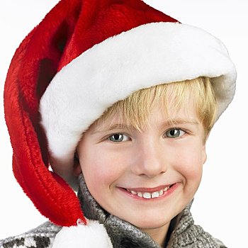 男孩,穿,圣诞节,帽子