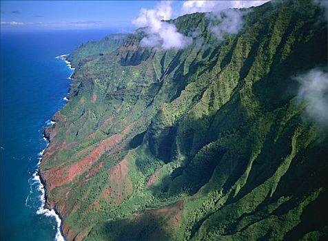 崎岖,悬崖,考艾岛,夏威夷