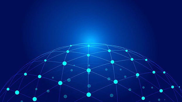 点线链接构成三维球体,网络科技,技术背景
