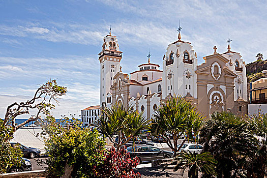 大教堂,坎德拉里亚,朝拜,城镇,特内里费岛,加纳利群岛,西班牙,欧洲