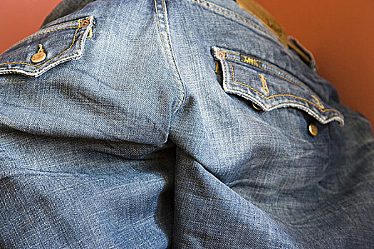 牛仔裤,后面,包,没有物权,短裤,粗斜纹棉布,特写,裤袋,扣,蓝色