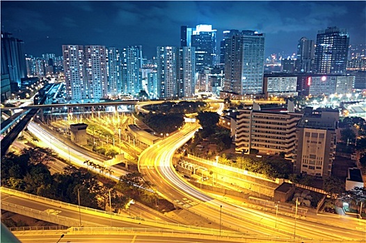 交通,香港,夜晚