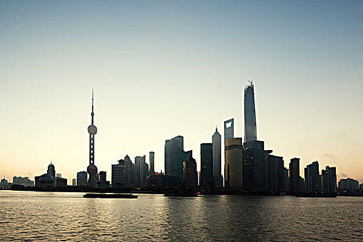 天际线,风景,现代,城市,上海,河岸,黄浦江