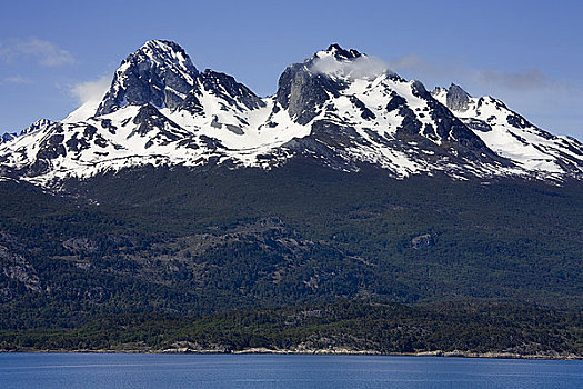 山脉,尚武,山峦,比格尔海峡,火地岛,巴塔哥尼亚,阿根廷