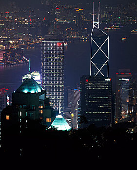 香港中环维多利亚港夜景