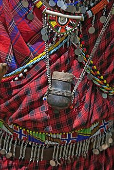 肯尼亚,马赛马拉,传统服饰,容器,雕刻