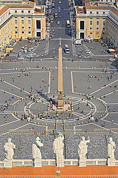 圣彼得广场,梵蒂冈,航拍,罗马城,意大利