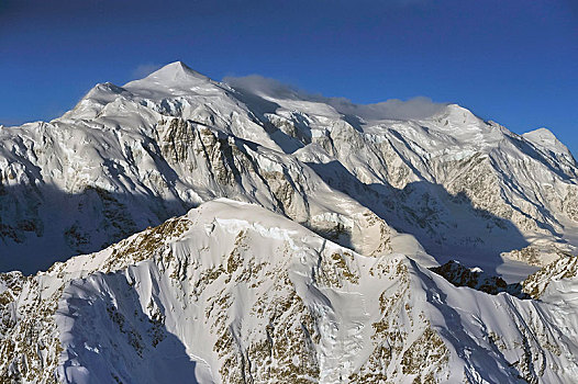 攀升,顶峰,山,冰原,山脉,育空地区,加拿大,北美