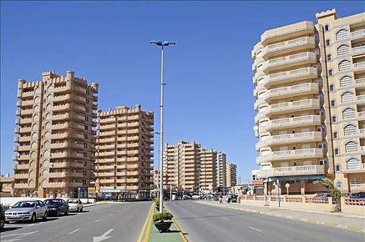 高层建筑,街道,西班牙,欧洲