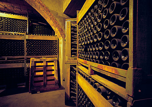 存储,葡萄酒瓶,洞穴