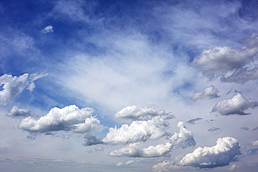 卷积云,云,卷云,中间,弗兰克尼亚,巴伐利亚,德国,欧洲