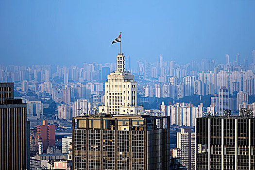 摩天大楼,爱德菲斯,旗帜,圣保罗,城市,巴西,南美