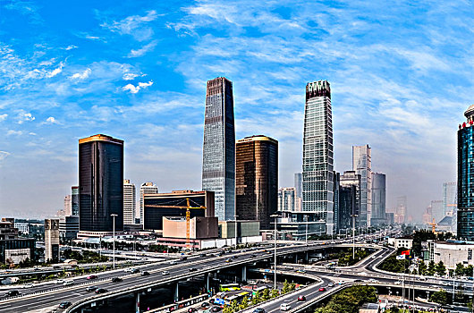 北京市国贸cbd商圈中心建筑景观