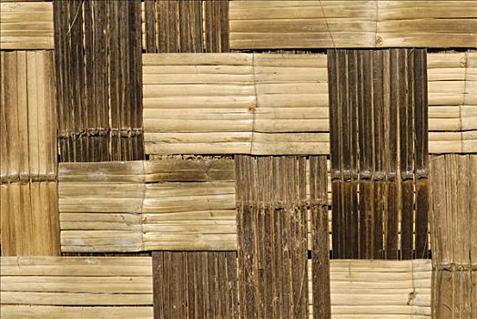 编织物,竹垫,户外,墙壁,房子,缅甸