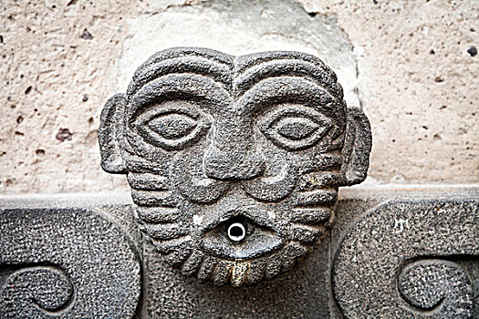 石头,喷泉,人,脸,阿雷基帕,秘鲁,南美