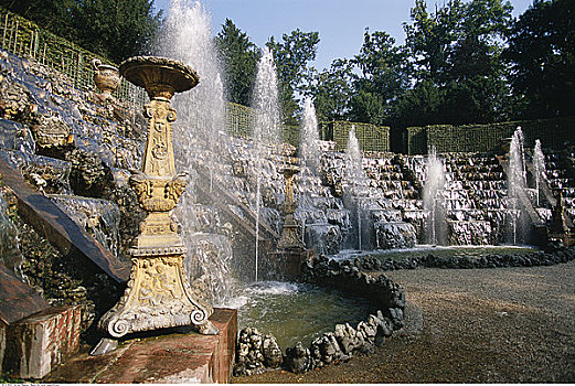 喷泉,飞溅,水,凡尔赛宫,法国