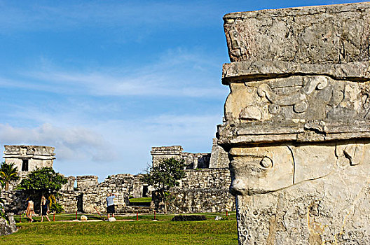 庙宇,壁画,玛雅,遗址,马雅里维拉,尤卡坦半岛,墨西哥