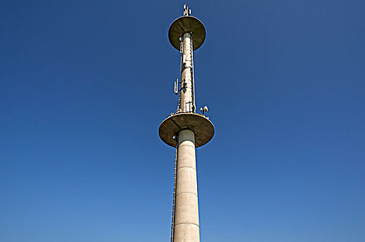 信号发射塔,蓝天,巴伐利亚,德国,欧洲