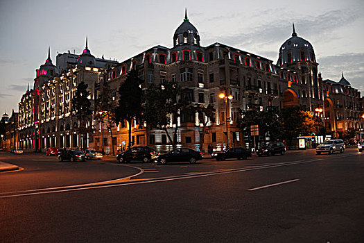 建筑,现代,街道,夜景,街景