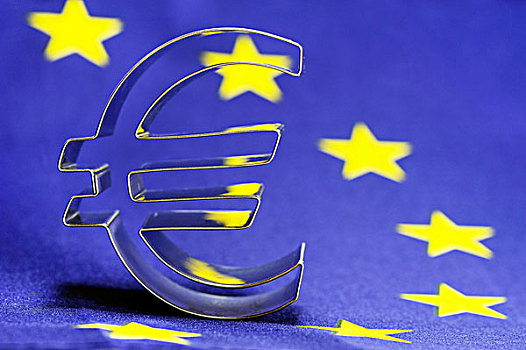 欧元,象征,欧盟,旗帜,图像,危机