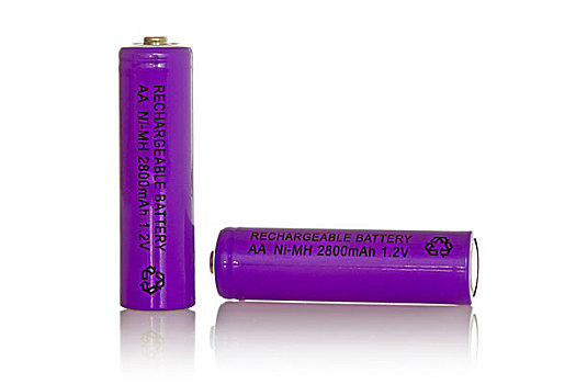 两个,紫色,充电电池,电池