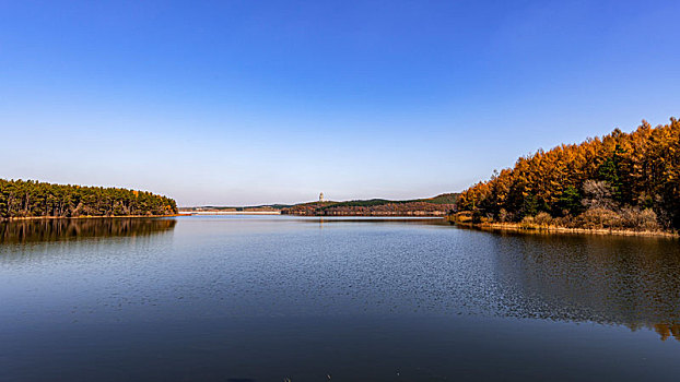 中国长春净月潭国家森林公园秋季风景