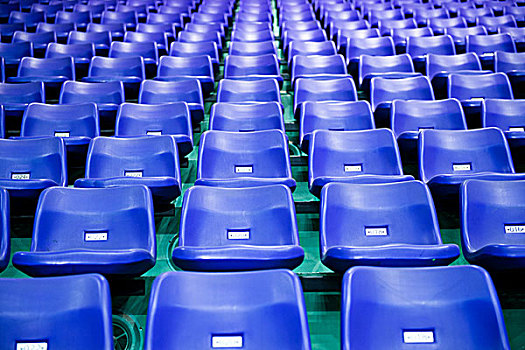 排,蓝色,体育场看台,数字