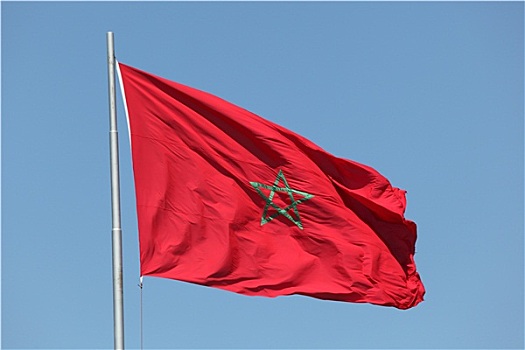 摩洛哥,旗帜,摆动,风
