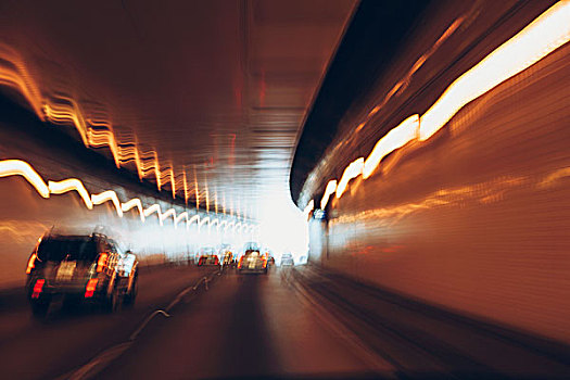 汽车,驾驶,隧道,长时间曝光