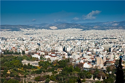 雅典,全景,希腊