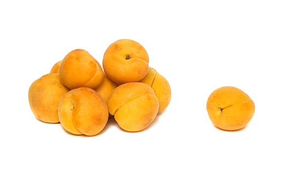 堆,杏子,隔绝,白色背景,背景