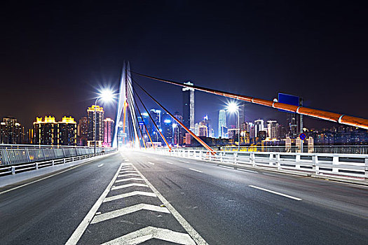 现代,桥,重庆,新,城市,夜晚