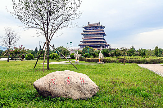 古代四大名楼之鹳雀楼,中国山西省运城市永济标志建筑