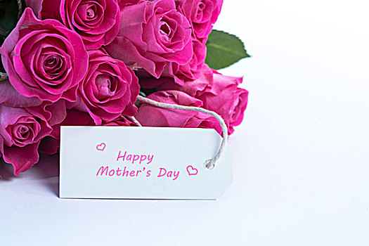花束,漂亮,粉色,玫瑰,高兴,母亲节,卡,白色,桌子