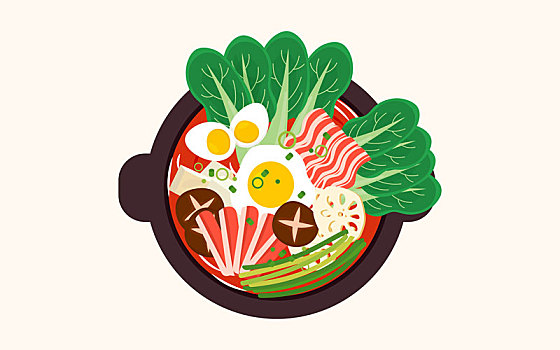 火鍋美食傳統(tǒng)節(jié)日春節(jié)團(tuán)圓新年慶典插畫海報(bào)