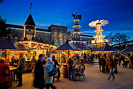 圣诞市场,卡尔斯鲁厄,巴登符腾堡,德国,欧洲