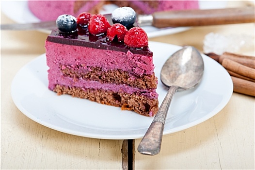 蓝莓,树莓蛋糕,慕斯,甜点