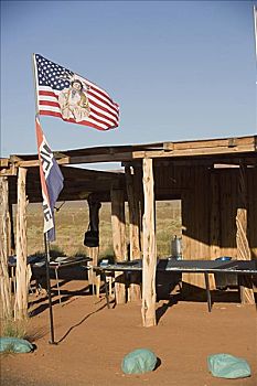 美国国旗,正面,餐馆,纪念碑谷,部族,公园,美国
