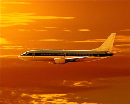 日落,太阳,落日,飞机,飞,飞行,乘客,客机,商业,班机,黃昏,印象深刻,天空,晴朗,空气,交通,空中旅行,旅行