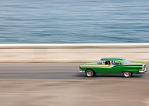 绿色,汽车,古巴