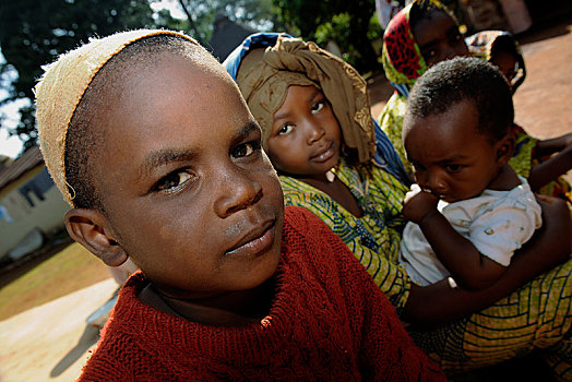 孩子,乡村,区域,喀麦隆,非洲