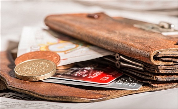 硬币,信用卡,英国,磅,报纸