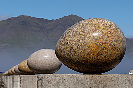 艺术工作,蛋形,石头,冰岛,欧洲