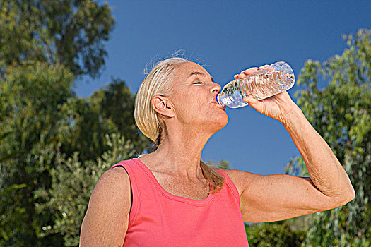 成年,女人,跑步者,饮用水