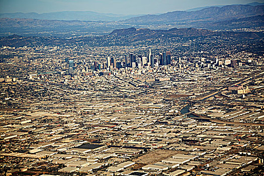 航拍,城市,洛杉矶,加利福尼亚,美国