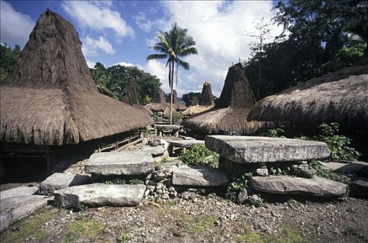 巨石,陵墓,乡村,印度尼西亚